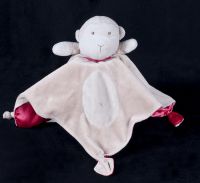 Carters Monkey w/ Red Satin Rattle Lovey Security Blanket
